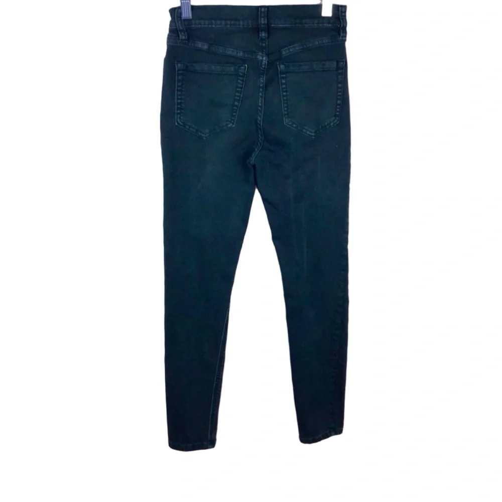 Free People Dark Green Straight Jeans (Size: 25W)